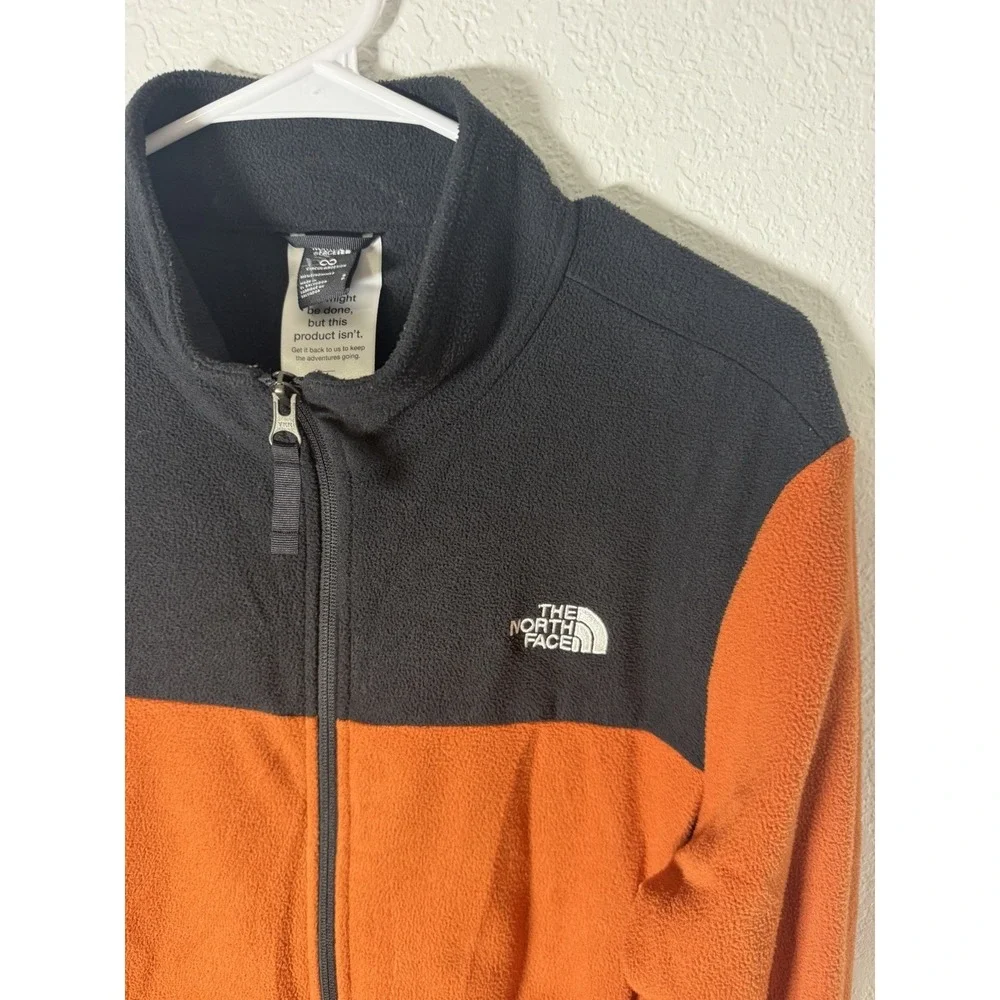 The North Face Glacier Fleece Jacket Full Zip Orange Black Men's Small